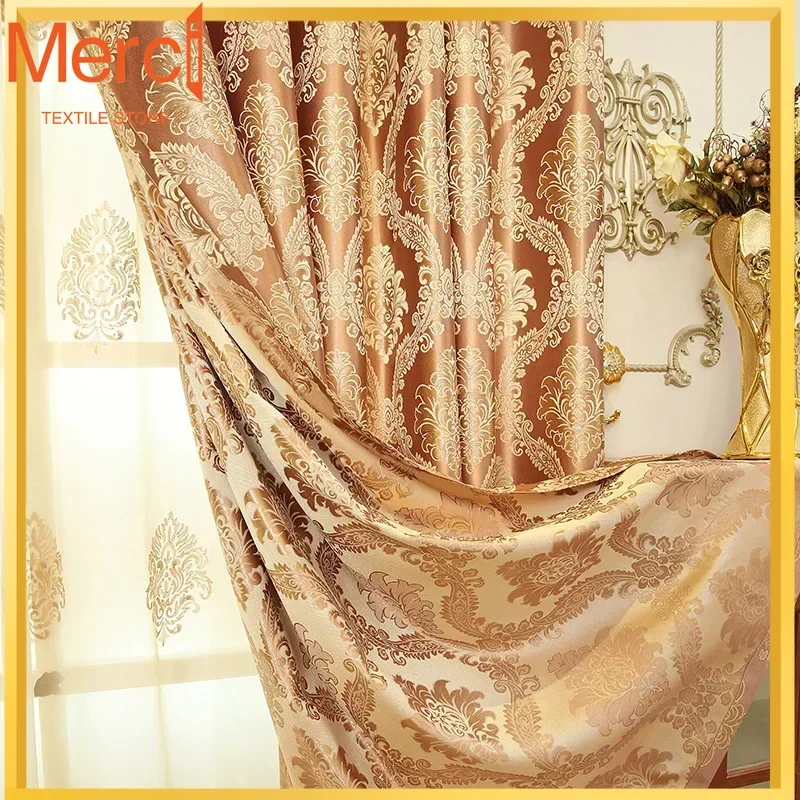 

New Curtains For Living Room Dining Room High-grade Contracted European Valance Golden Door Curtains Bedroom Window Luxury