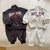 Children's Clothing Set 2025 Spring and Autumn New Cotton Loose Boy's Sports Suit Sweatshirt + Pants Casual Two Piece Suit
