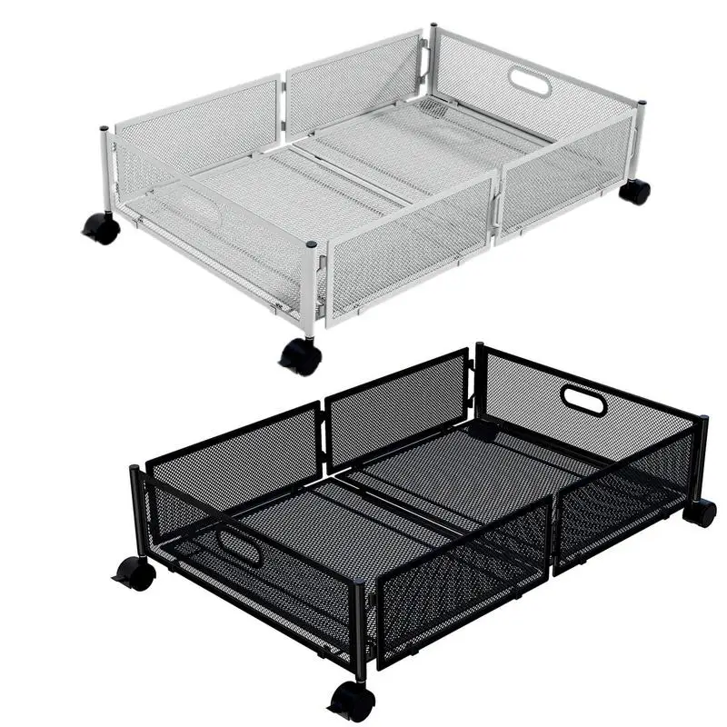 

Under Bed Organizer Large Capacity Shoe Organizer Containers Foldable Rolling Metal Drawer Under Bed Storage Bins For Clothes