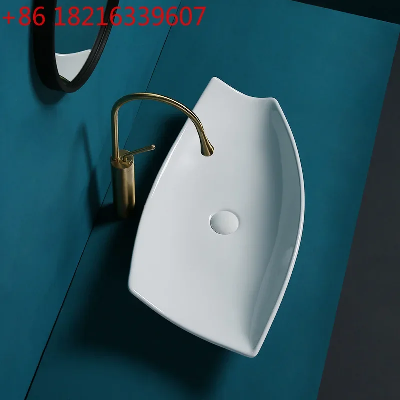 Nordic creative wash basin hotel bathroom ceramic household countertop basin balcony wash