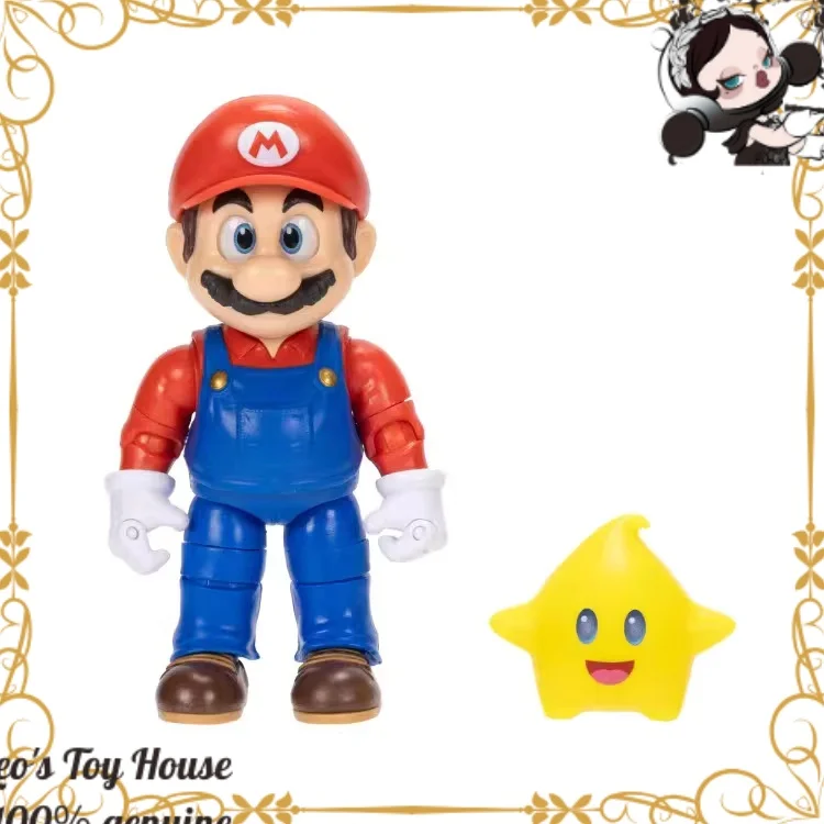 

Официальная коллекционная фигурка Jakks Super Mario Galaxy Movie Series, 5 дюймов: Марио, Йоши, Боузер, Розалина – статуэтка, подарок