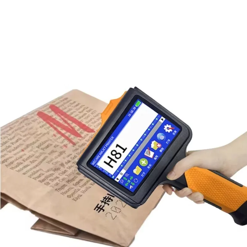 Portable Intelligent Handheld Inkjet Printer 12.7mm Printing Height for Fabric Metal Glass Expiry Date Batch Logo Coding