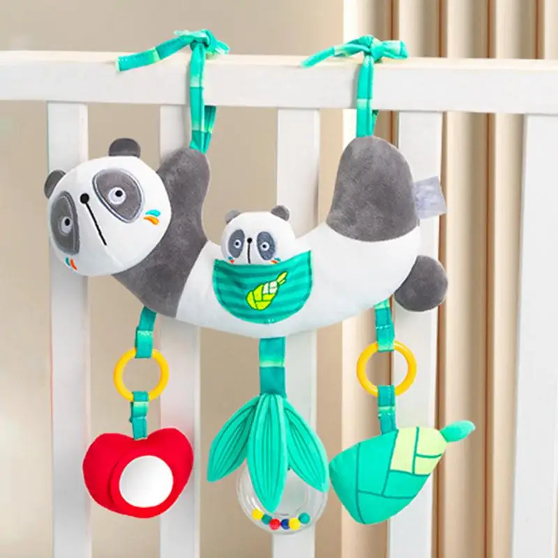 Baby Stroller Toys Animal Panda Baby Hanging Rattle Toy with Sound Montessori Preschool Learning Toys  Car Seat Toy for Babies