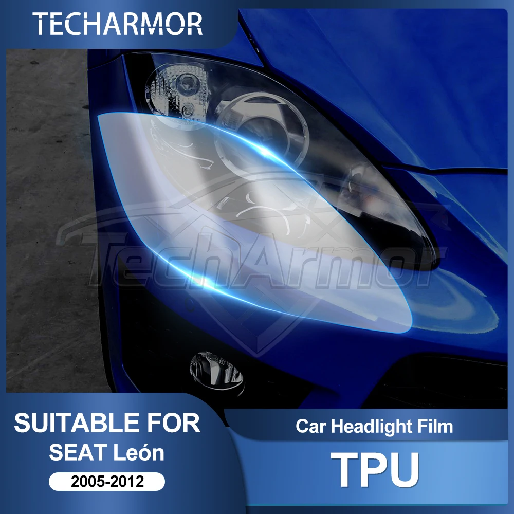 TPU-Autoscheinwerfer-Schutzfolie für SEAT Leon 2005 2006 2007 2008-12 Transport & Smoke Anti-Scratch Auto Externe Zubehörteile