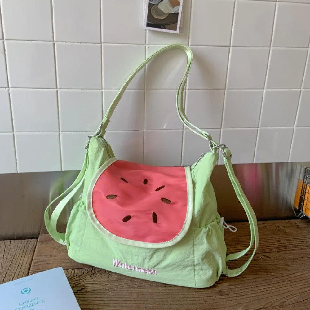 

Dopamine Color Fruit Nylon Backpack Creative Korean Style Cloth Messenger Bag Tote Bag Large Capacity Book Bag Office Worker