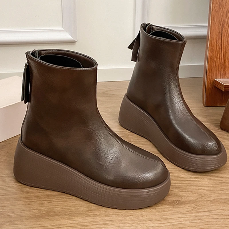 

Женские ботильоны на танкетке, модные зимние ботинки на платформе, зимняя спортивная дизайнерская обувь, новинка 2024, прогулочные кроссовки Zapatillas De Mujer