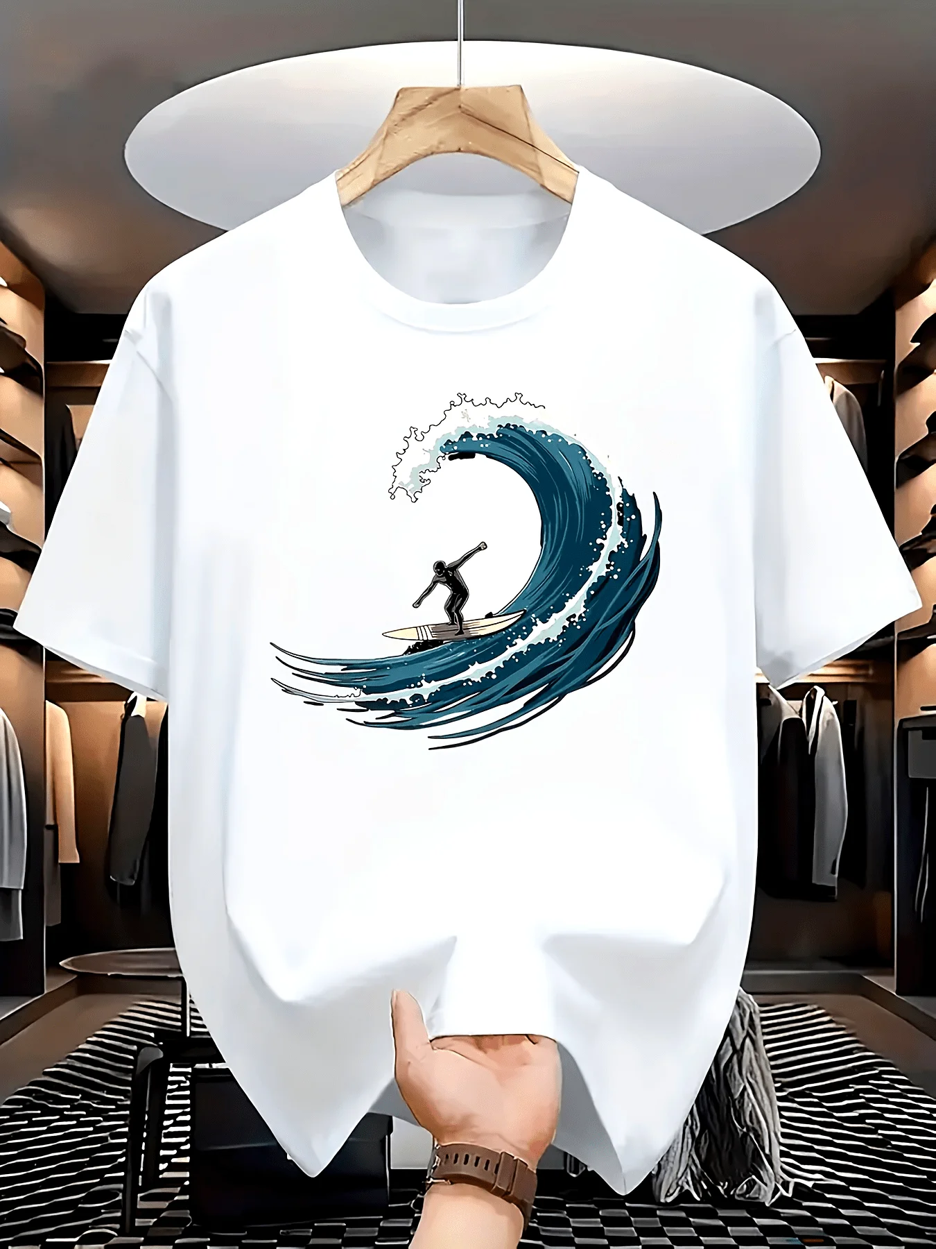 Classic White Short-Sleeved T-Shirt: A Blend of Casual Energy and Sophisticated Fashion Appeal. Men's Sports T-Shirt