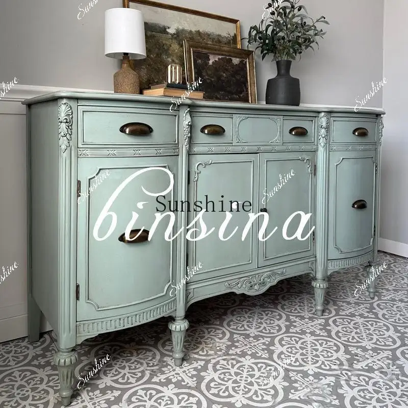 

French retro dining side cabinet/carved storage/light luxury simple and modern FT