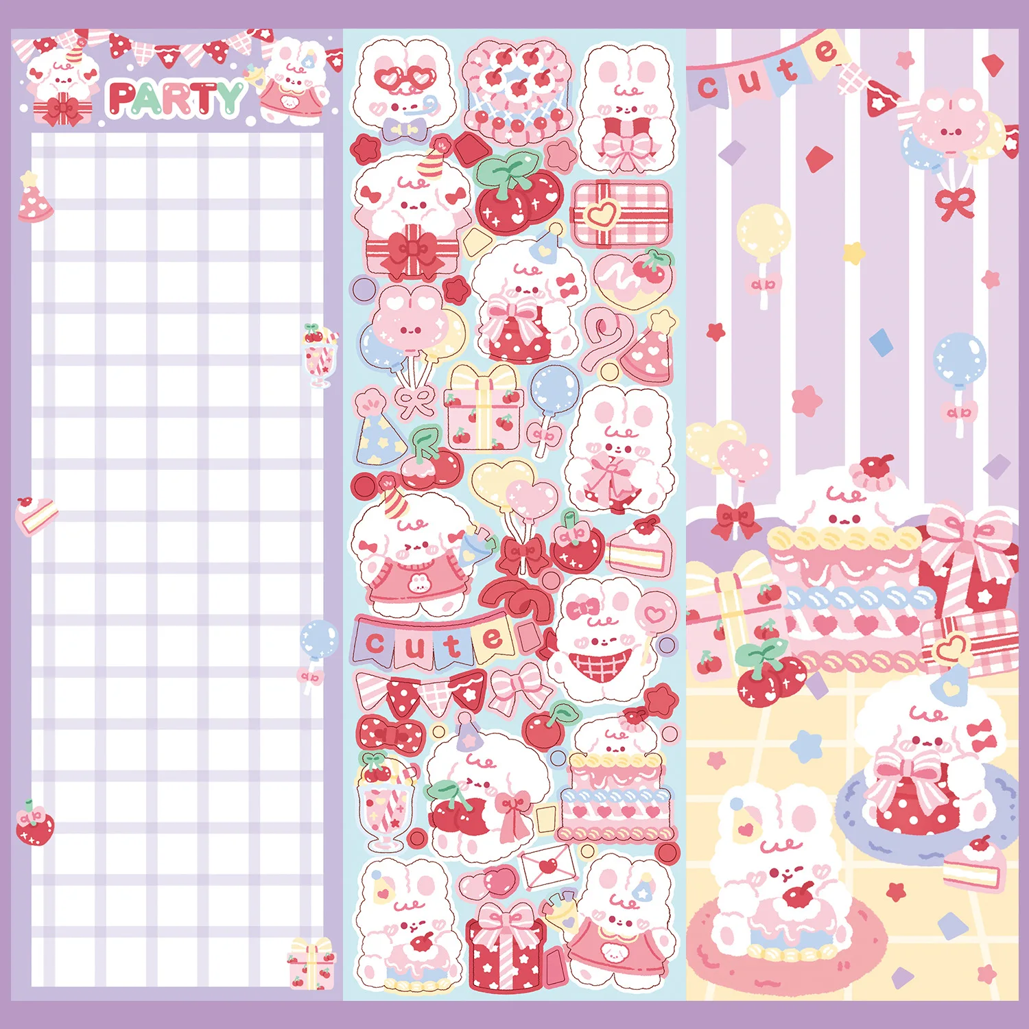 Tutu and Dog Series Stickers DIY Goo Card Hand Account Sticker Material