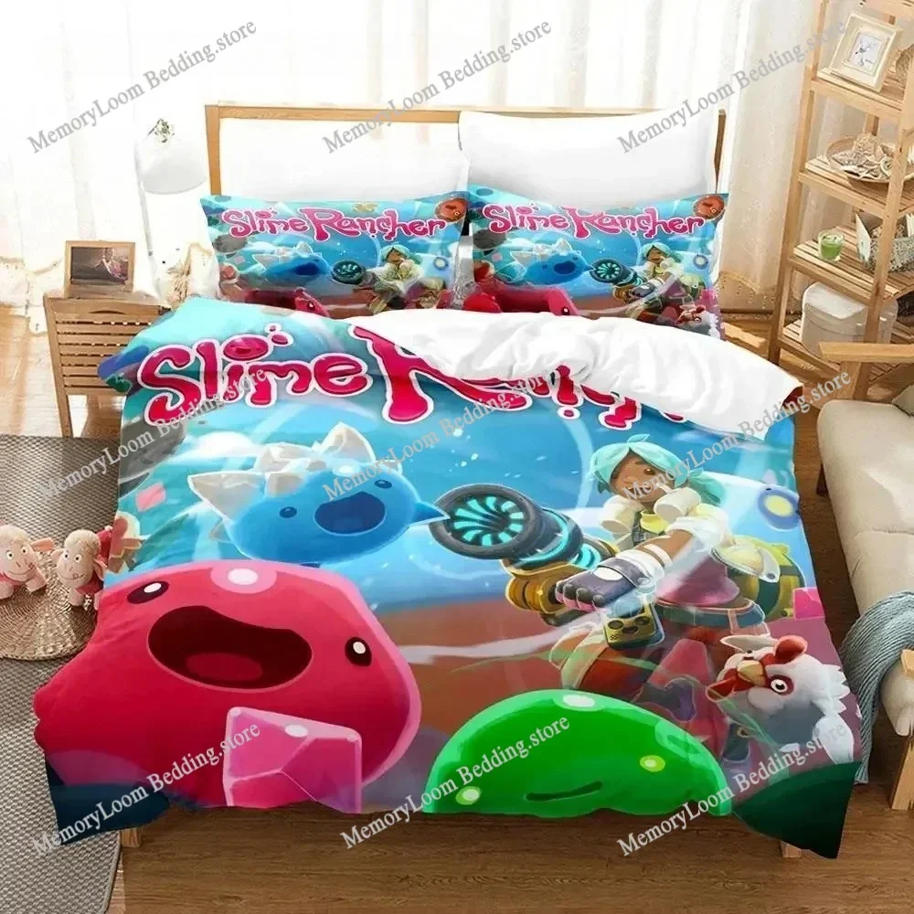 Slime Rancher 2 Bedding Set Single Twin Full Queen King Size Bed Set Aldult Boys Bedroom Duvetcover Sets 3D Anime Bed Sheet Set