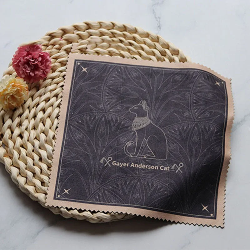 18*18cm Microfiber Cleaning Cloth Black Luxurious Big Size Wipes for Glasses Lens Camera Guitar Guy Anderson Cat