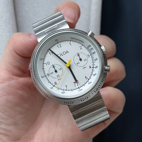 Imagen 2 del producto Reloj CILOA de gama alta con Esfera Grande para hombre, nuevo reloj redondo de plata de alta calidad para novio, reloj de cuarzo resistente al agua 2025
