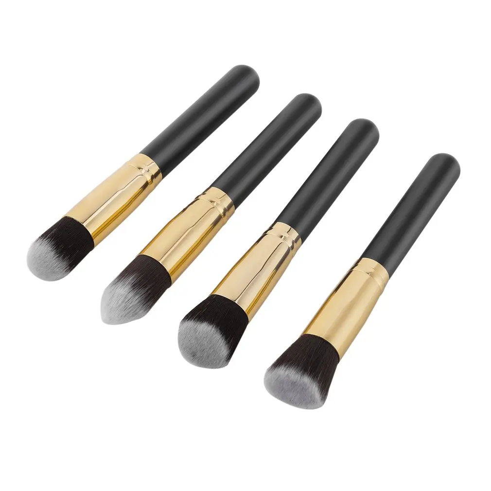 4 piezas Pro-brocha de aluminio multiusos para maquillaje, herramienta cosmética de base facial, exquisitamente diseñada, duradera y hermosa