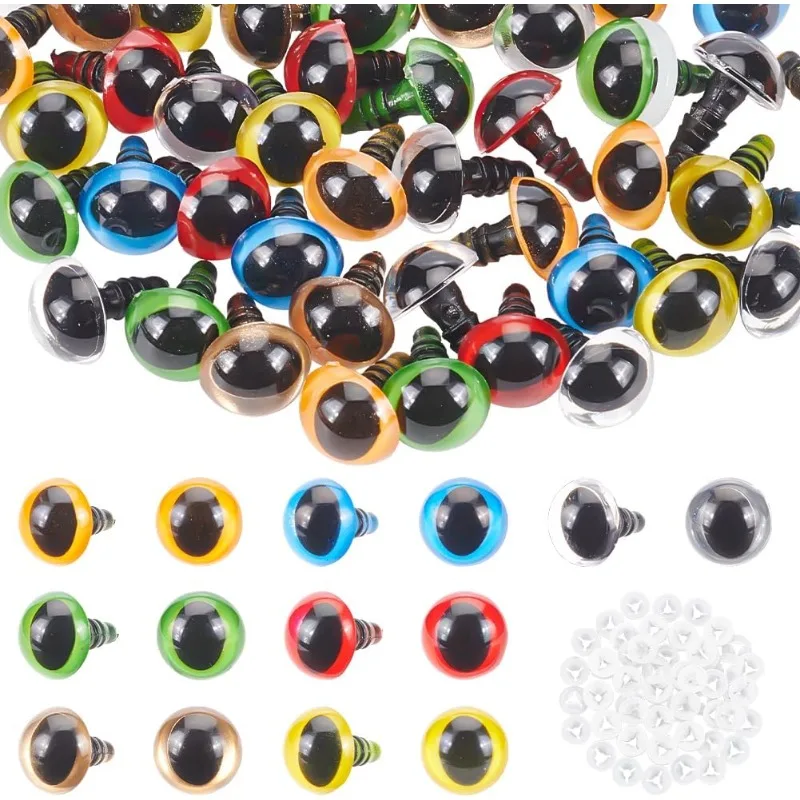 

Глаза безопасные для вязания крючком, 7 цветов, 70 шт., 12 мм