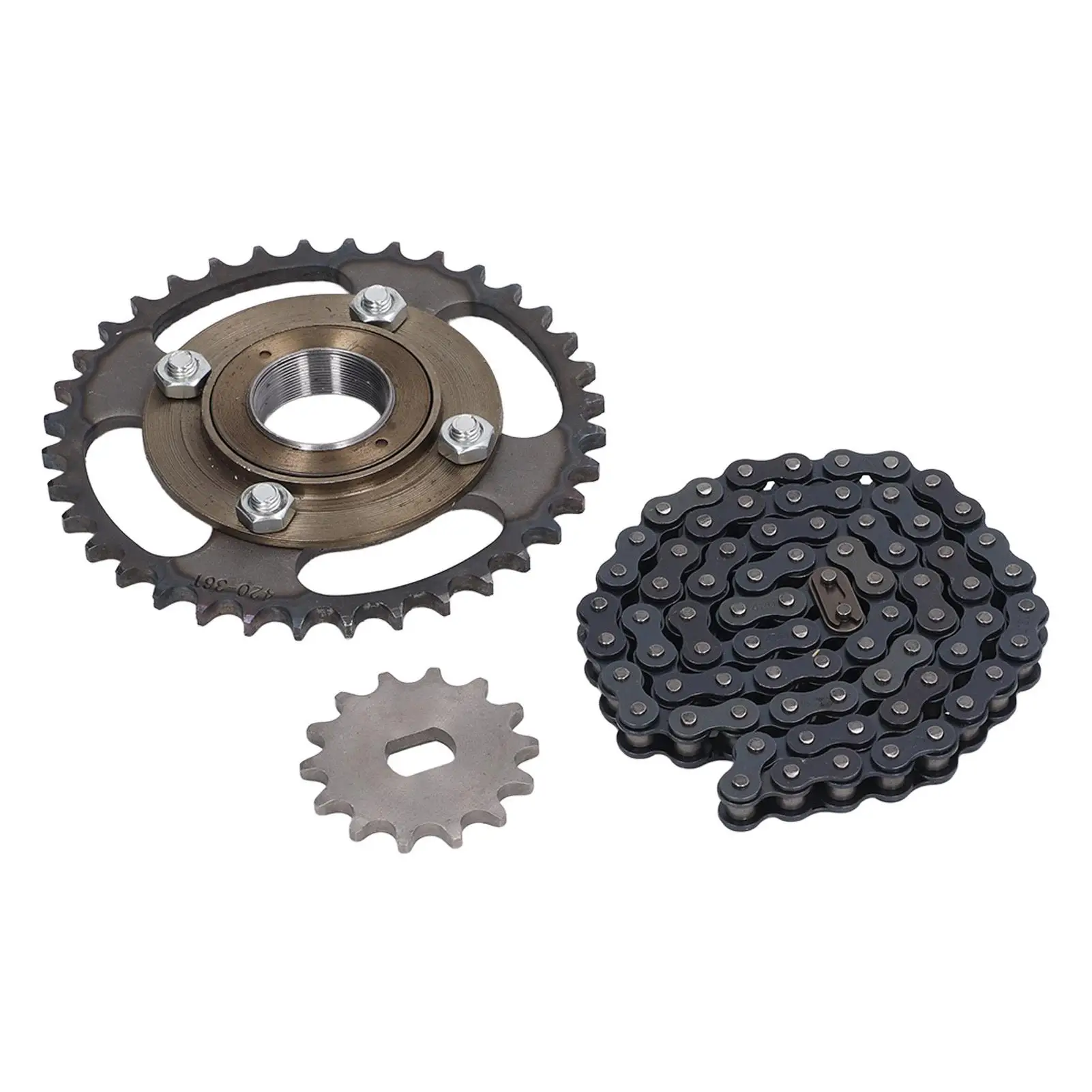 

410 76 Link Chain 420 14 Tooth Sprocket Steel Replacement Parts for Motorbike
