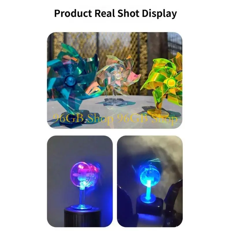 

96GB Wind Power Handlebar Windmill with Colorful LED Light Motorcycle Decoration With Easy Push Button Activation