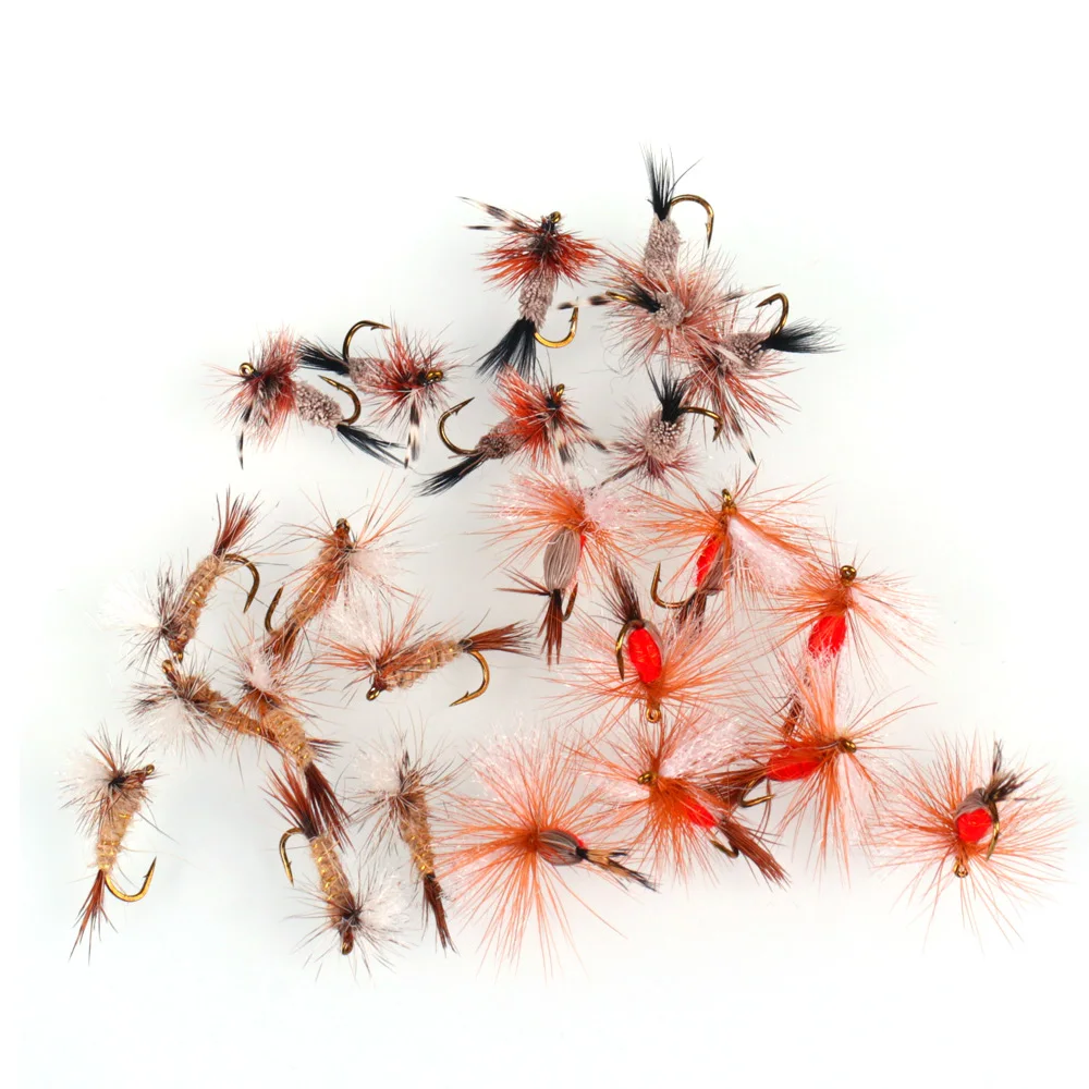 Vtwins 14# Red Humpy Dry Flies Parachute Adams Irresistible Dry Fly Barbed Bass Salmon Grayling Trout Flies Fly Fishing Lures