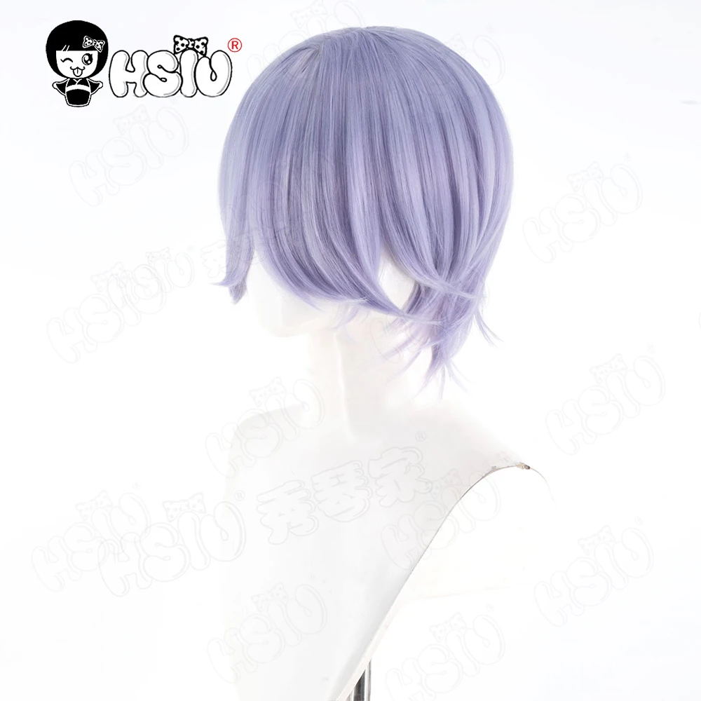 Perruque de Cosplay mystère HSIU 30CM gris violet cheveux courts perruque synthétique + bonnet de perruque Anim KPop chasseurs de démons Saja garçons perruque de cosplay mystère