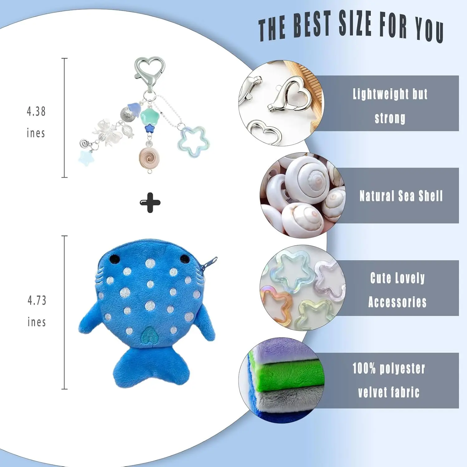 かわいいぬいぐるみ小銭入れ、ジッパーキーチェーン付き、女性向けのかわいい手作りコインポーチ