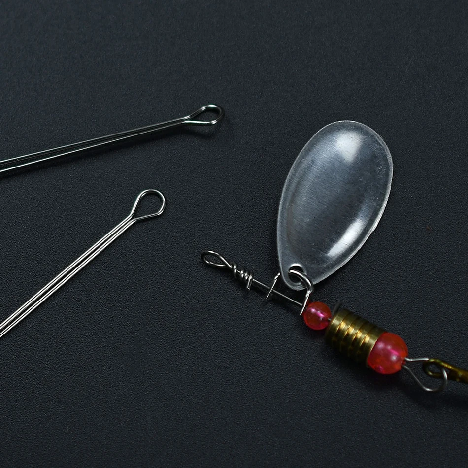 50 Stück Edelstahl-Angeldraht, DIY Angelköder-Herstellungsdraht, Spinnerbait-Draht für Barsch-, Forellen- und Lachsangeln – Detail 3