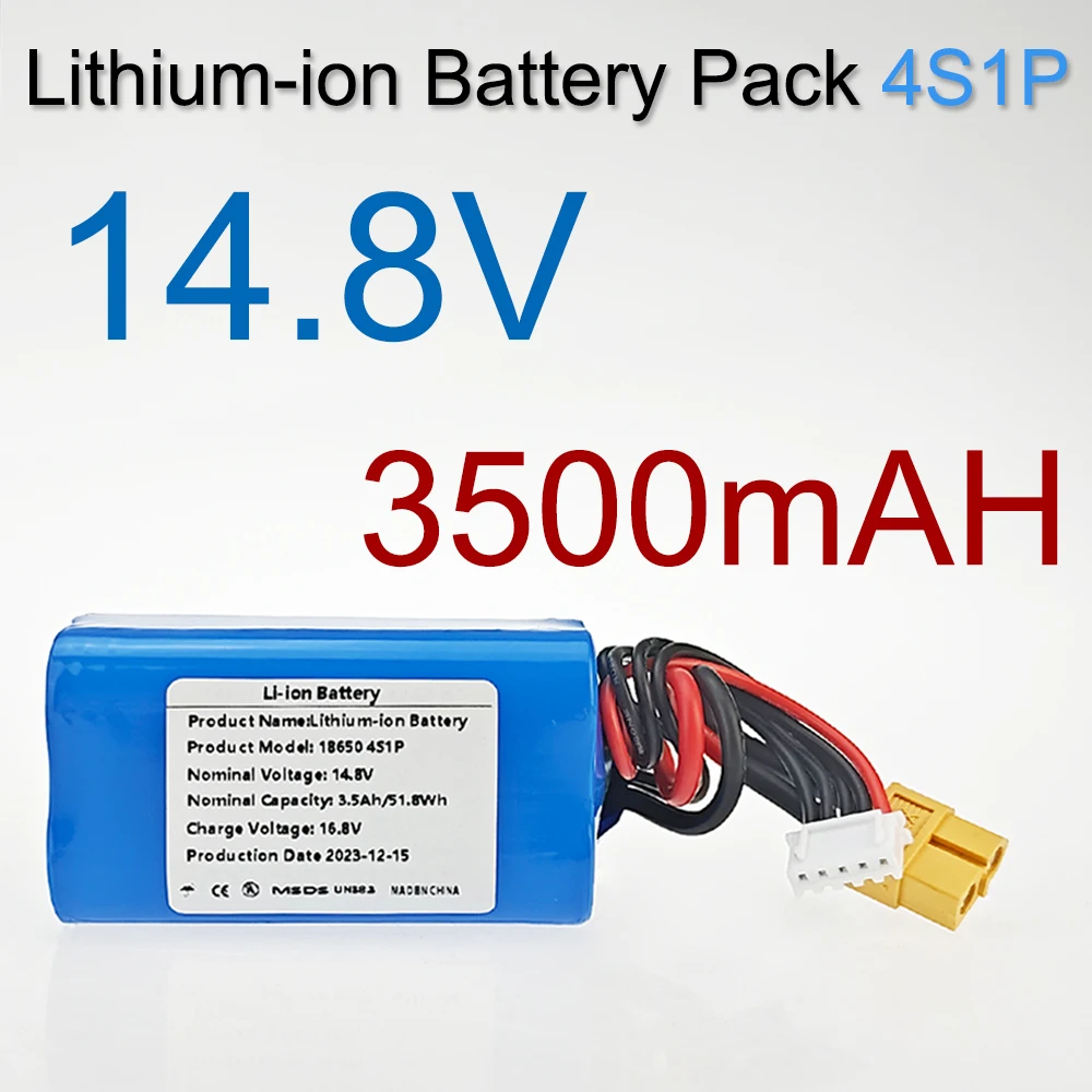 

14.8V Battery18650 4S1P Li-ion 3500mAh high-quality For GA Battery Pack Model Airplane With XT60 JST-XH Connector