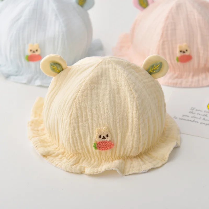 

Милая детская кепка для бассейна с героями мультфильмов, тонкие хлопковые шапки в рыбацком стиле для малышей, От 0 до 10 месяцев, летние солнцезащитные козырьки для новорожденных, детская панама