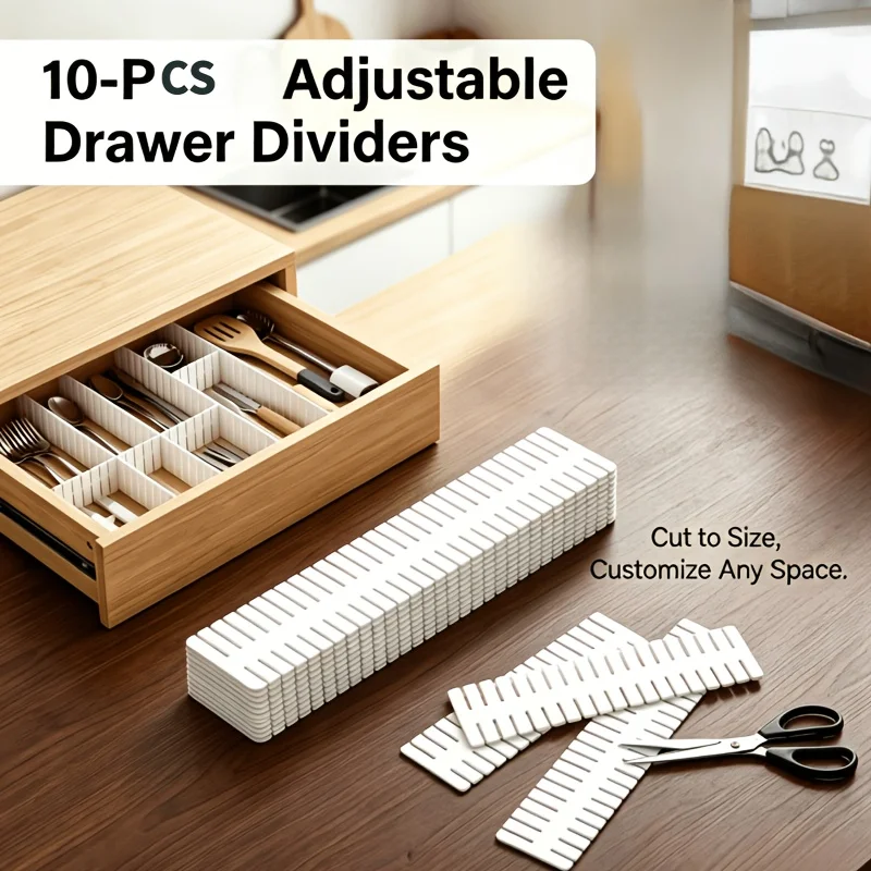 1/10pcs Drawer Organizer Dividers, Spliceable Plastic Grid Storage Grids,Storage Separators for Wardrobe, Kitchen, Office
