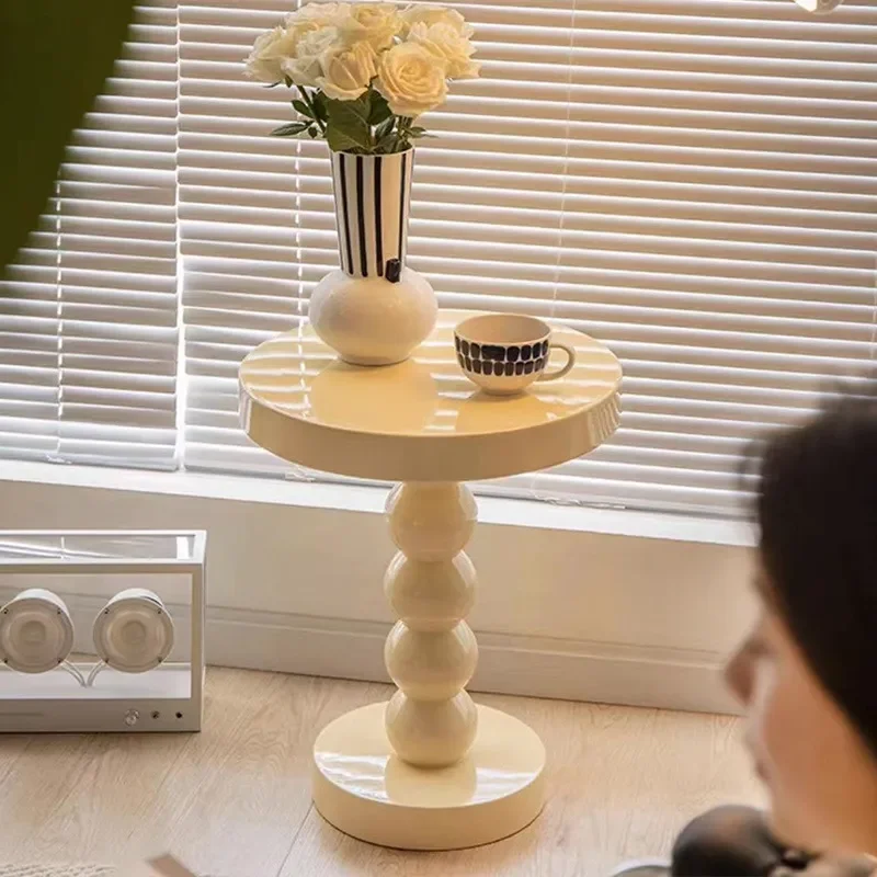 Nordic Solid Wood Round Side Table Retro Wabi Sabi Corner Nightstand Small Coffee Table For Living Room Bedroom Furniture