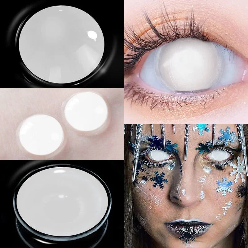 EYESHARE 1Pair Halloween Colorful Contact Lenses for Eyes Multicolored Lenses Anime Cosplay Eye Lenses White Black Red Lenses