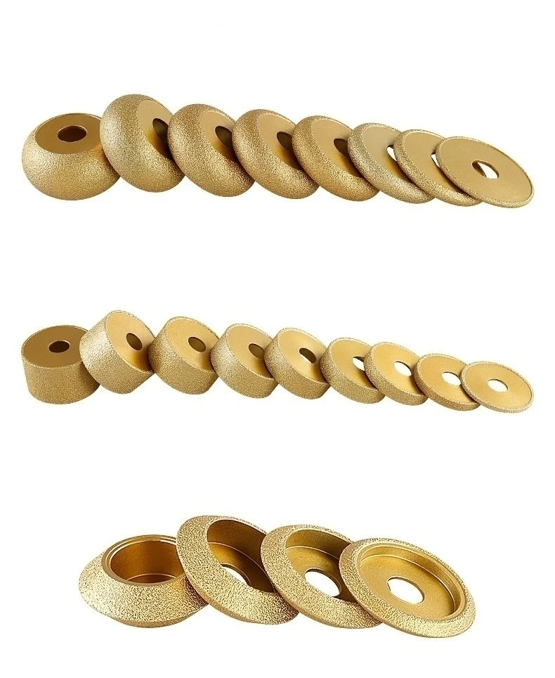 

75mm x 20mm dry-type vacuum brazed diamond-shaped grinding wheel, suitable for grinding marble, granite and tiles.