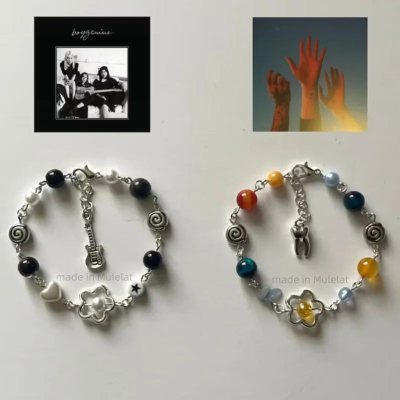 Handmade boygenius/the record album inspired bracelet Beaded accessories | Minimalist jewellery | Star charm beads | Gift idea