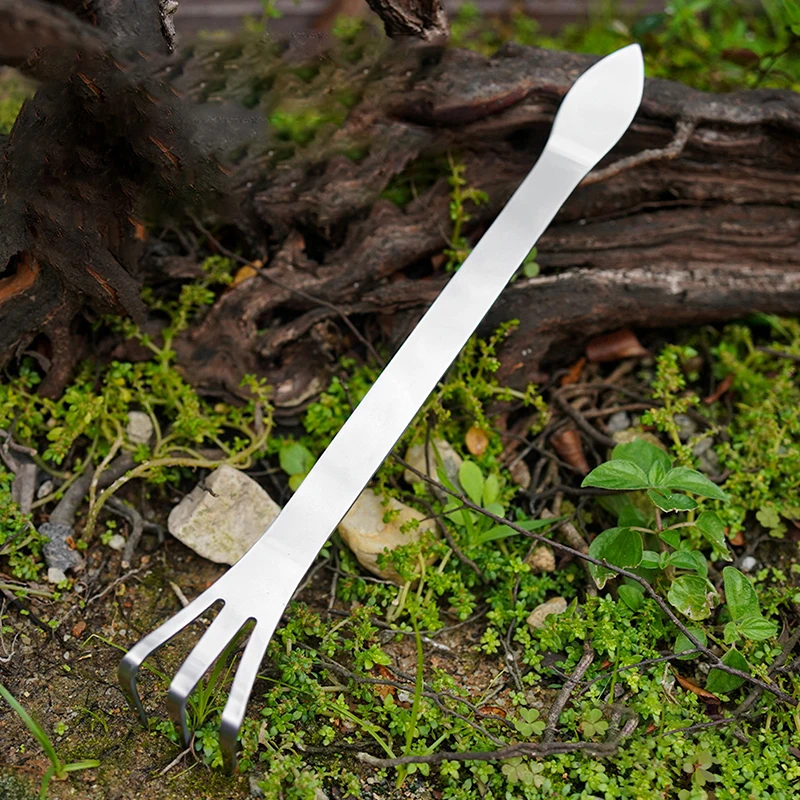 

1 шт. ручной инструмент для рыхления почвы из нержавеющей стали с 3 зубьями для бонсай и горшечных растений, нержавеющий, для домашнего садоводства