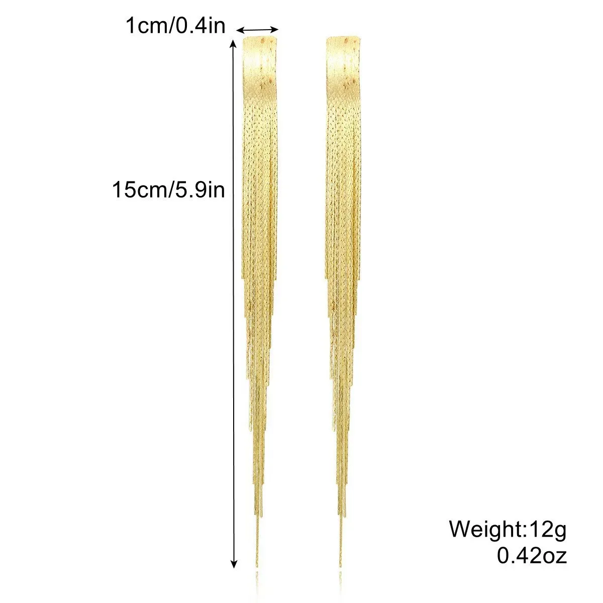 Cross-border European and American high-end long temperament fringed earrings exaggerated personality party high-grade rhineston