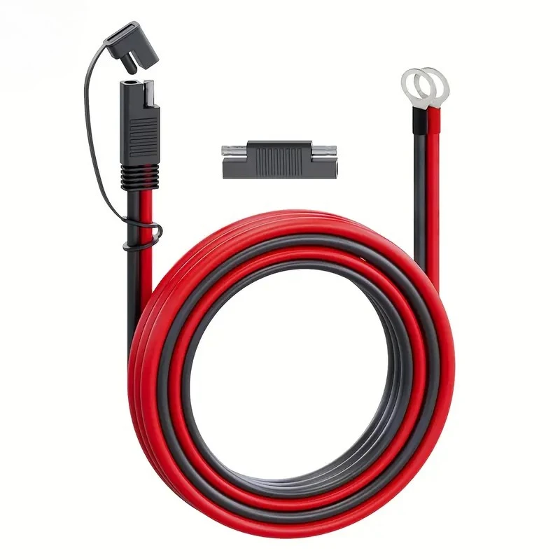 

16AWG Tinned Copper Wire SAE to O-Ring Terminal Harness - Quick Disconnect Plug Extension Cable for Motorcycles, Cars, RVs