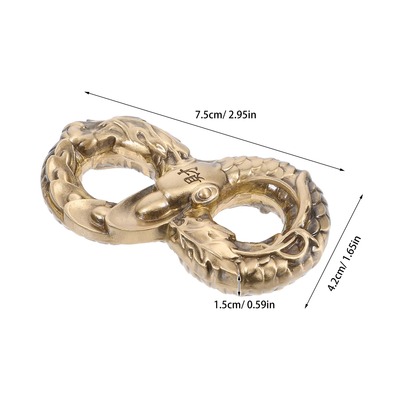Solid Brass Snake Handheld Ornament Intricate Golden Curved Design Stress Relief Finger Exercise Tool Home Decor Lunar New Year