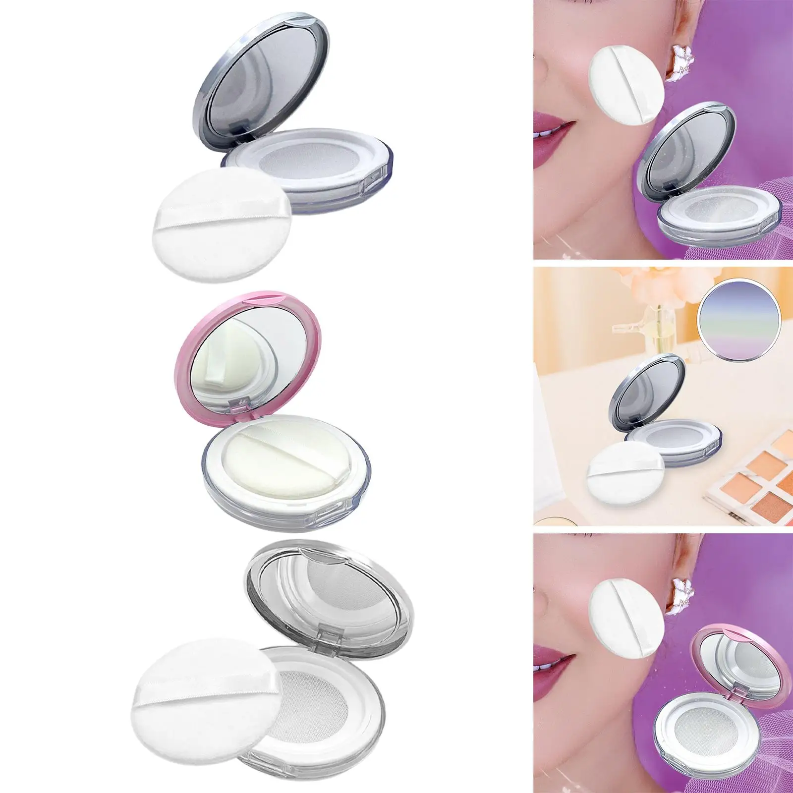 Makeup Powder Case Cosmetic Holder Mini Compact Portable 3G for Household