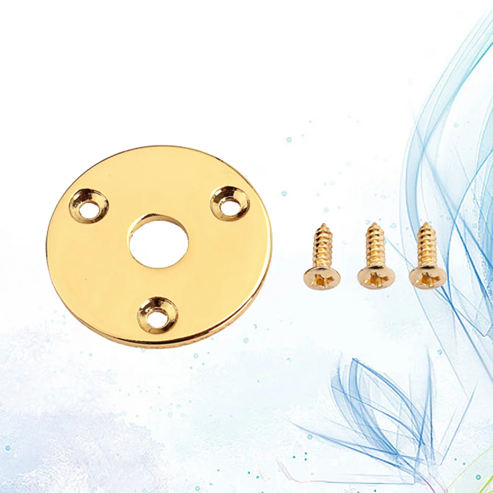 

1 4 Pickup Socket Sturdy Iron Guitar Input Jack Plate Copper Jack Plate Screws Easy Install Guitar Bass Accessories