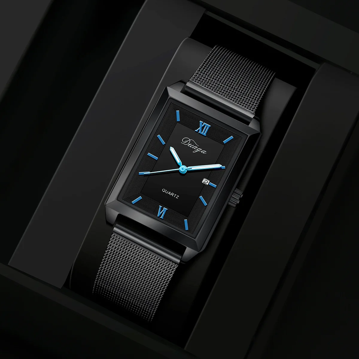 4/1 قطعة ساعات رجال الأعمال الموضة بسيطة روما الهاتفي كوارتز ساعة اليد الهيب هوب وسيم الصليب طقم مجوهرات Reloj Hombre (لا صندوق)