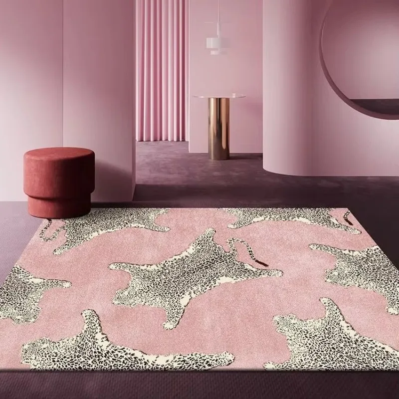 Light Luxury Plush Lounge Rug Home Bedroom Decor Leopard Print Carpet Study Non-slip Mat Nordic Carpets for Living Room