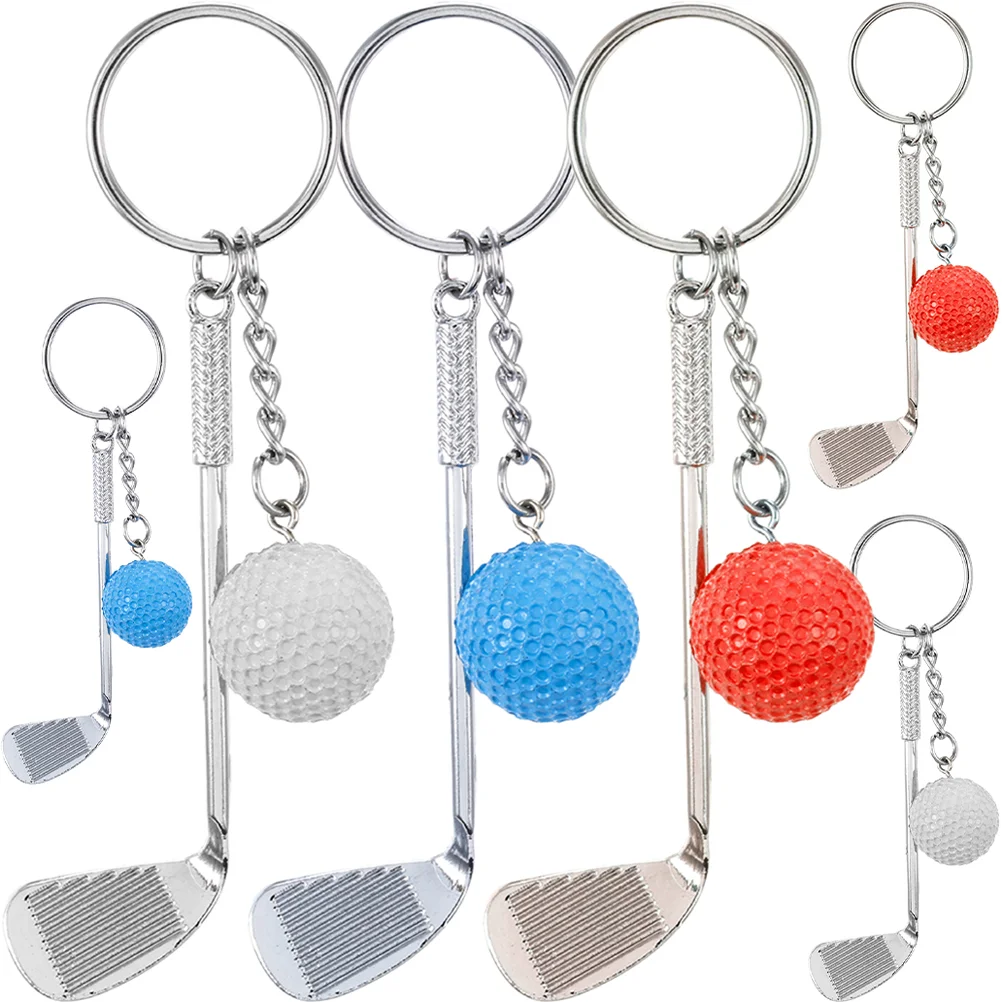 

6 Pcs Golf Keychain Sports Keychains for Boys Rings Favors Mens Wallet Decorative Cart Bracelet Backpack Charms