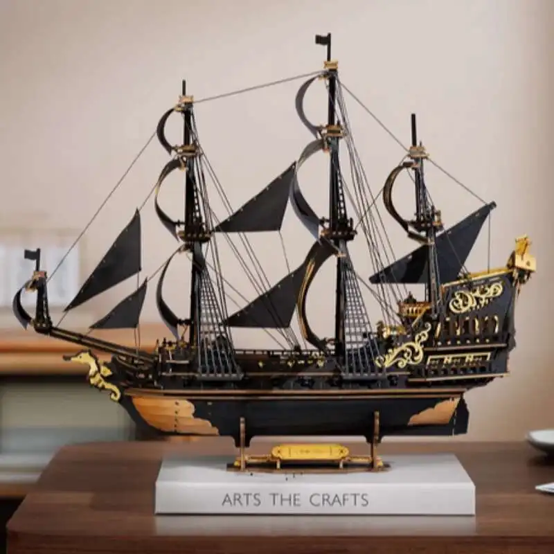 

Wooden Seahouse Barque Model kit 3D Puzzle Build Home Desk Decoration Gift For Teens and Adults