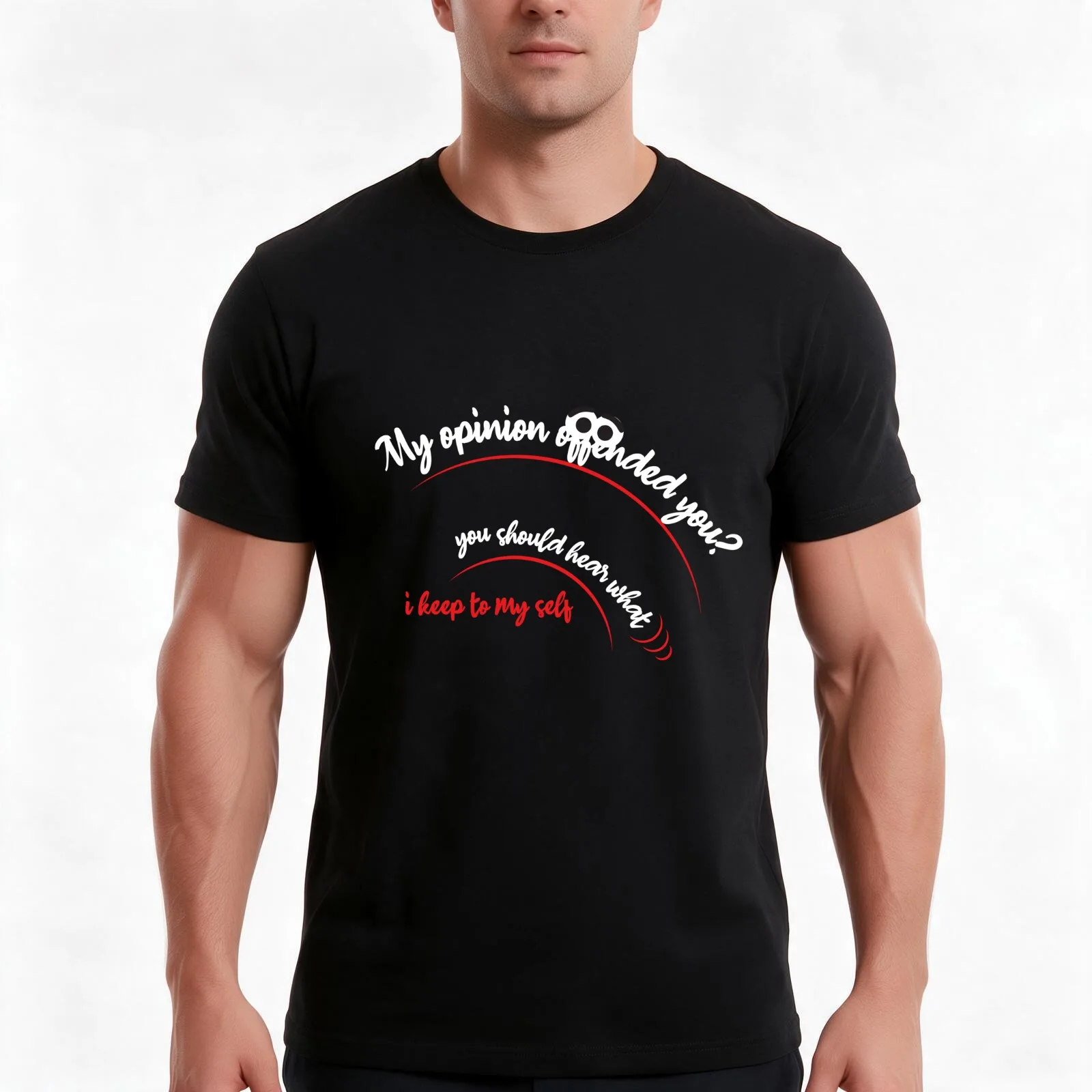 My opinion offended you - 18B T-Shirt, Summer Casual Cotton Tee, Oversized Streetwear Tops, Vintage Graphic Print, 100% Cotton