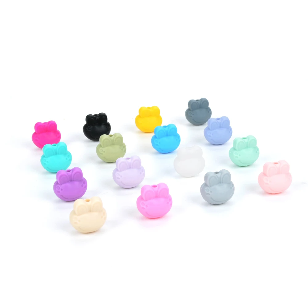 LOFCA Silicone Beads Frog 10pcs Animal Beads Food Grade Silicone production Necklace Bracelet Jewelry accessories