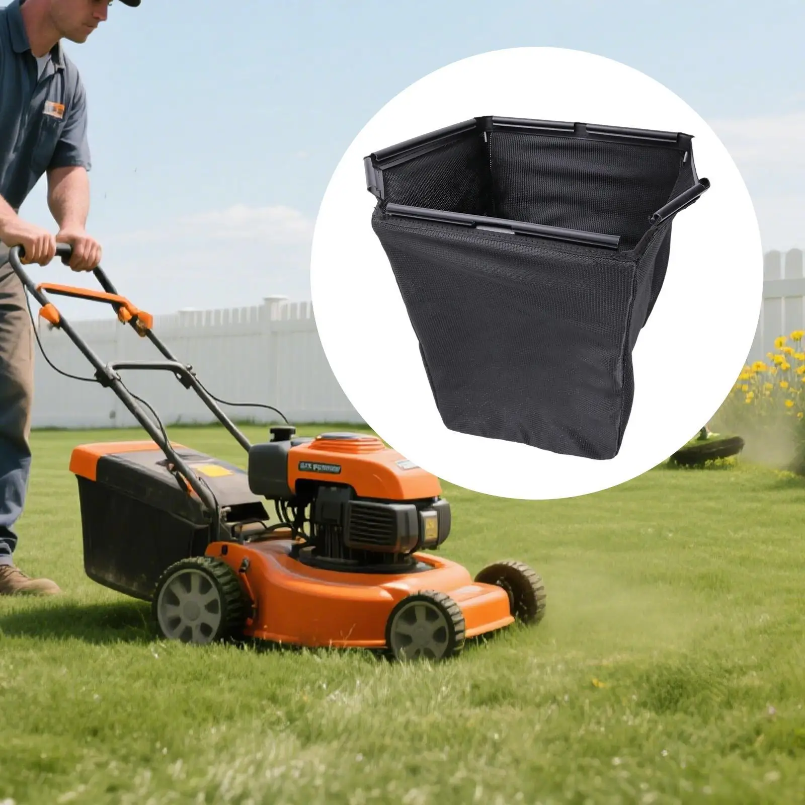 Portable Fabric Grass Catcher Bag for HRN216 Mower Walk Behind Leaf Collector Container for Courtyard Farm