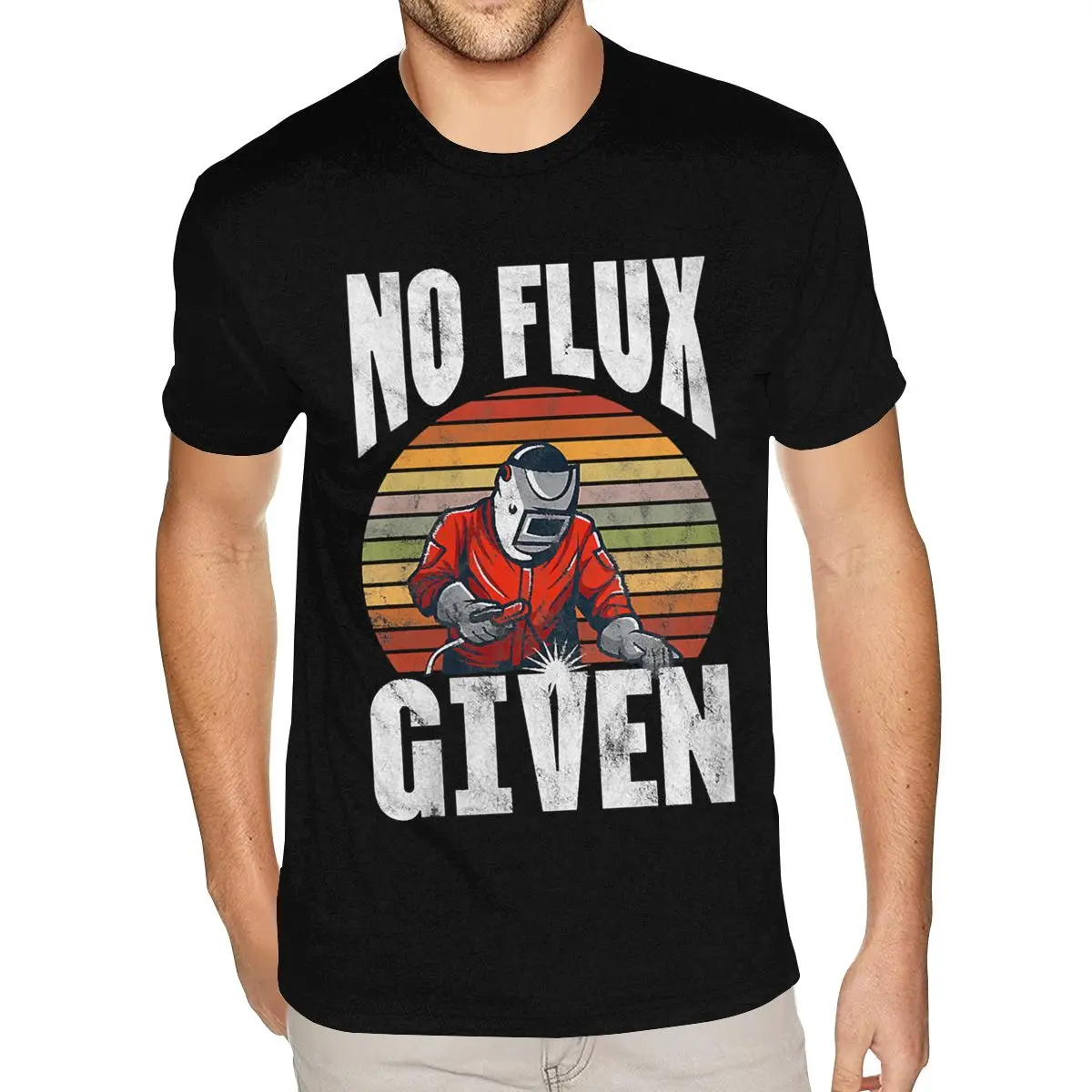 

Футболки Harajuku No Flux Given Design For A Welding Fan, мужские персонализированные хлопковые черные футболки с короткими рукавами и круглым вырезом