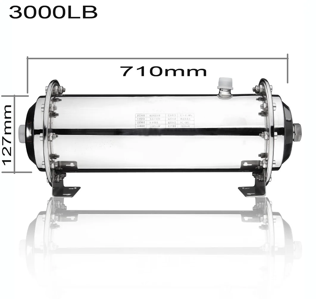 Filtre à eau sous comptoir, 127mm de diamètre, 3000L/h, pour la cuisine, traitement de l'eau potable avec membrane UF de 0.01 microns
