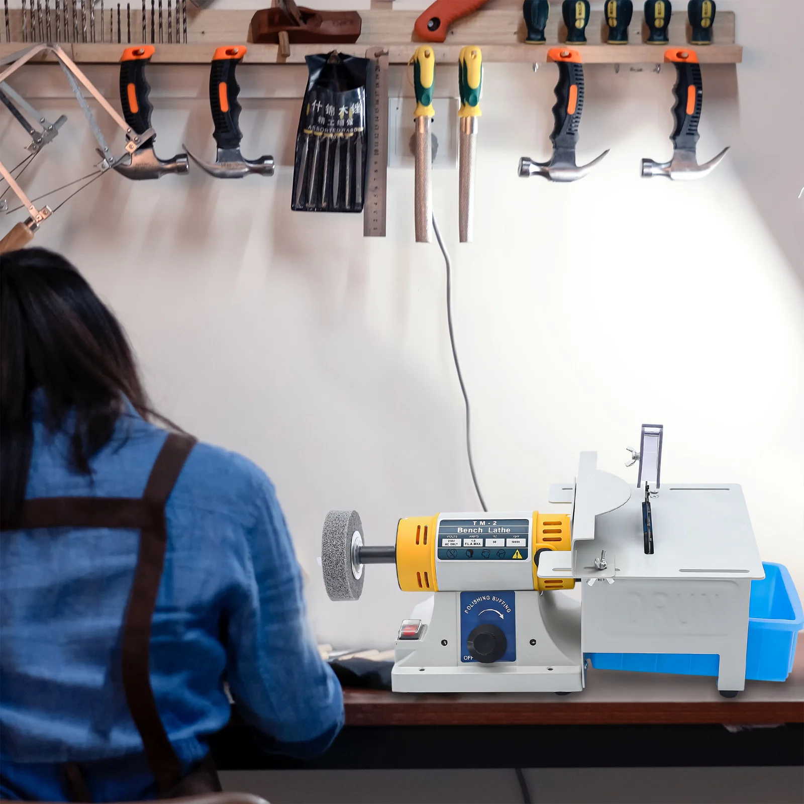 

Table Saw, Bench Lathe Polisher, 320W Mini Multi-Function Electric Grinder for Cutting, Polishing, Grinding Metal Wood Plastic