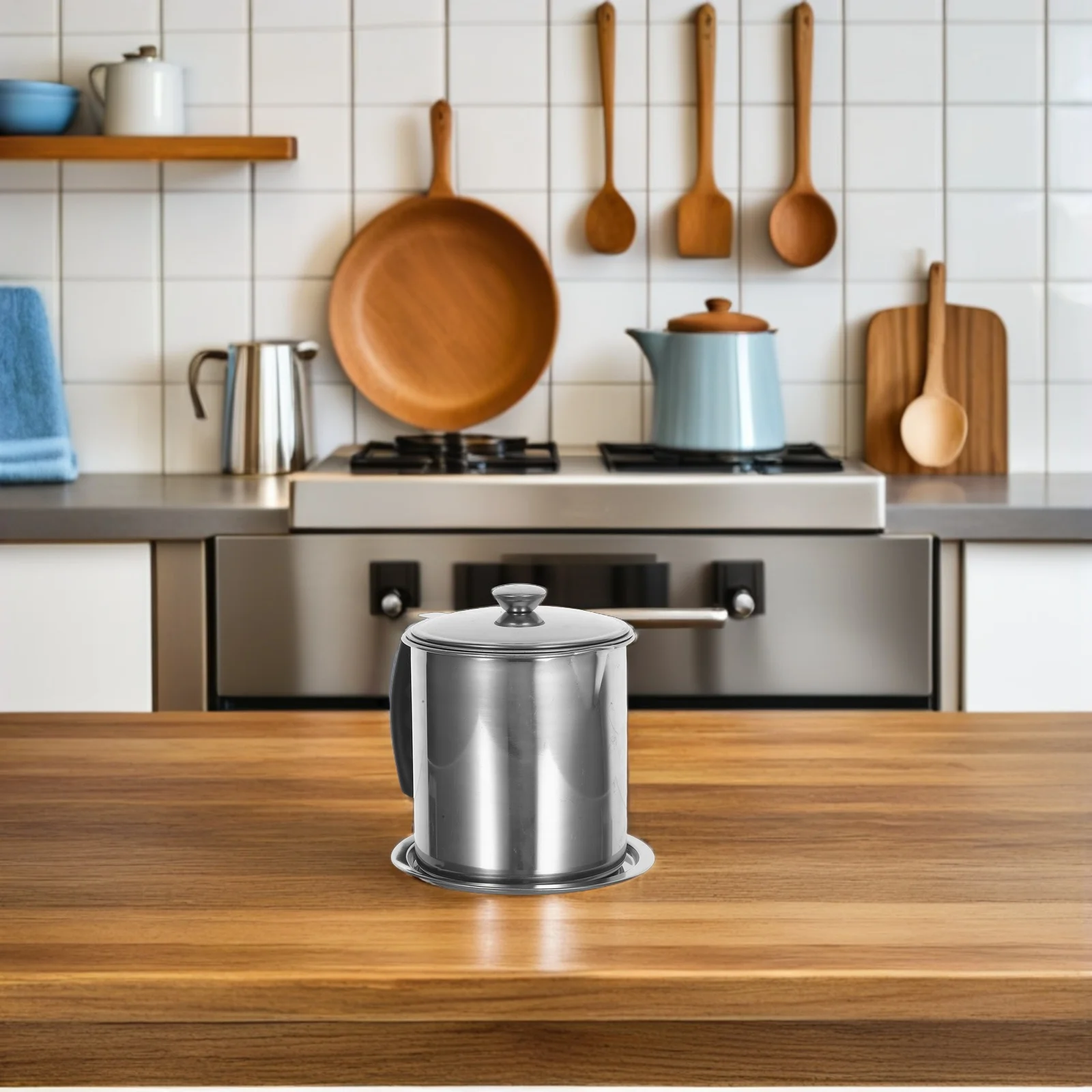 

Stainless Steel Filter Large Capacity Kitchen Container With Strainer For Cooking Frying Baking Bacon Grease Storage 304