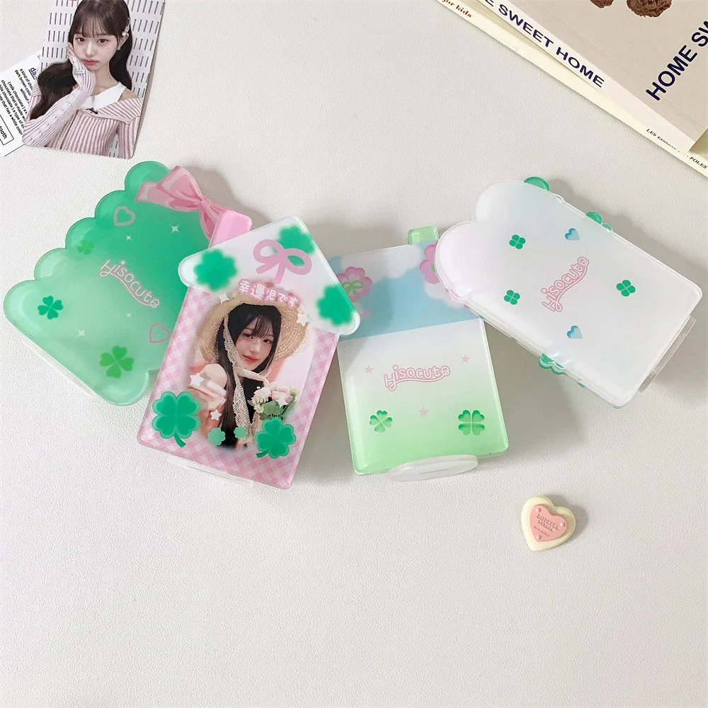 INS Acrylic Photocard Frame 3 Inch Cartoon Photo Card Display Stand  Photo Protection Case Card Sleeve Desktop Decor Stationery