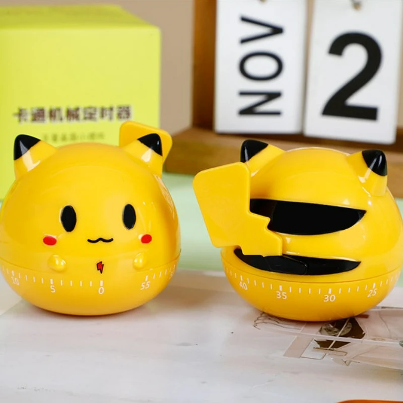 

2025 new Pikachu cute home mechanical timer student children cartoon learning time management kitchen reminder